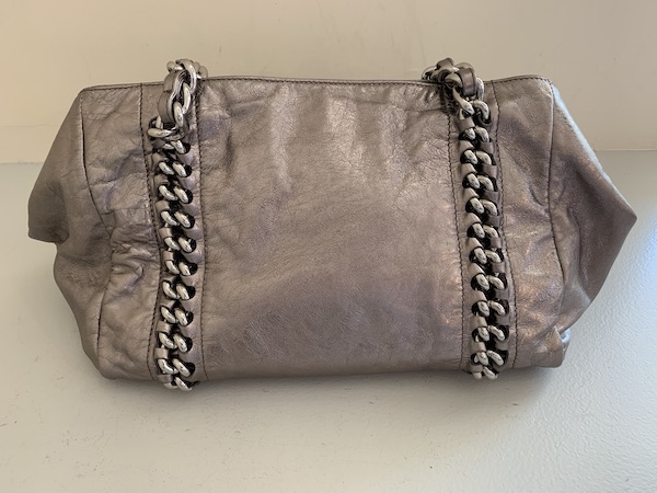 chanel silver purse handbag