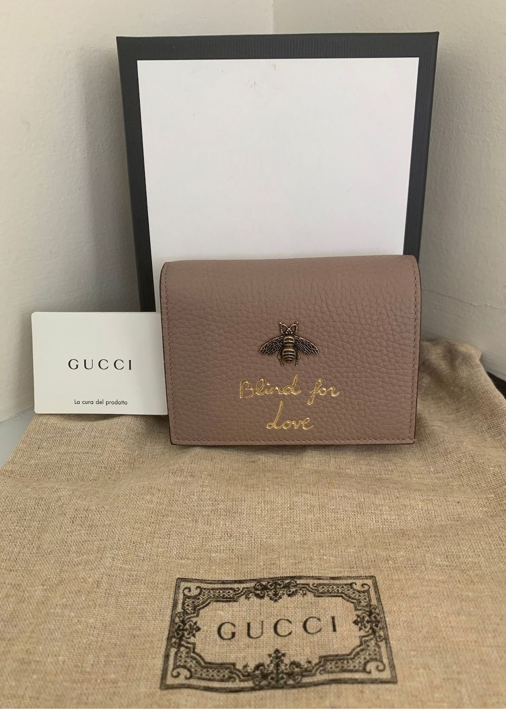 NEW Gucci Cellarius Blind for Love Mini Wallet in Old Rose - J'adore ...