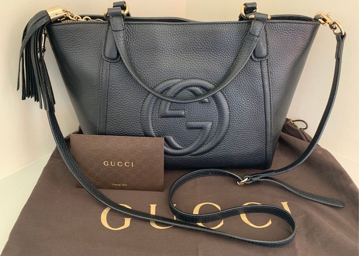 Gucci Soho Convertible Soft Top Handle Bag Leather - ShopStyle
