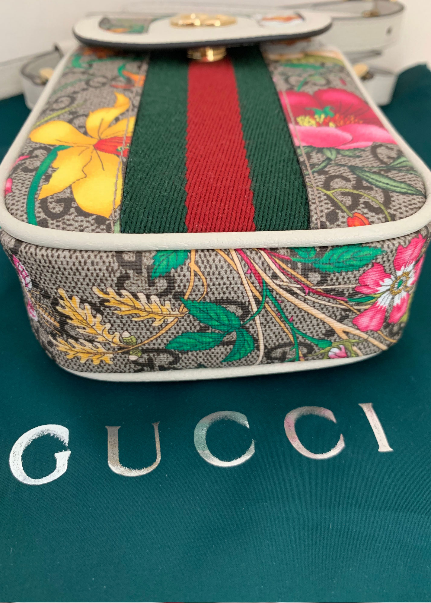 Gucci GG Supreme Ophidia Floral Crossbody Bag NEW