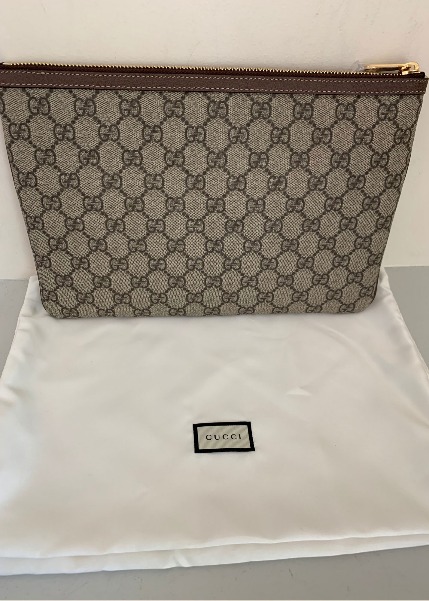 Gucci #574841 Ophidia GG Supreme Zip Top Wristlet Wallet, NWT